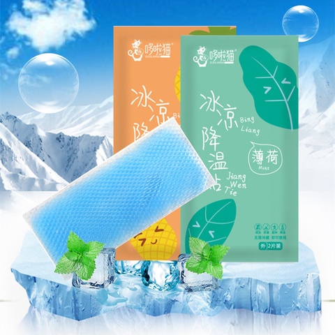 Bộ 2 miếng gel dán làm mát họa tiết trái cây ngọt ngào nhỏ gọn tiện dụng cho mùa hè