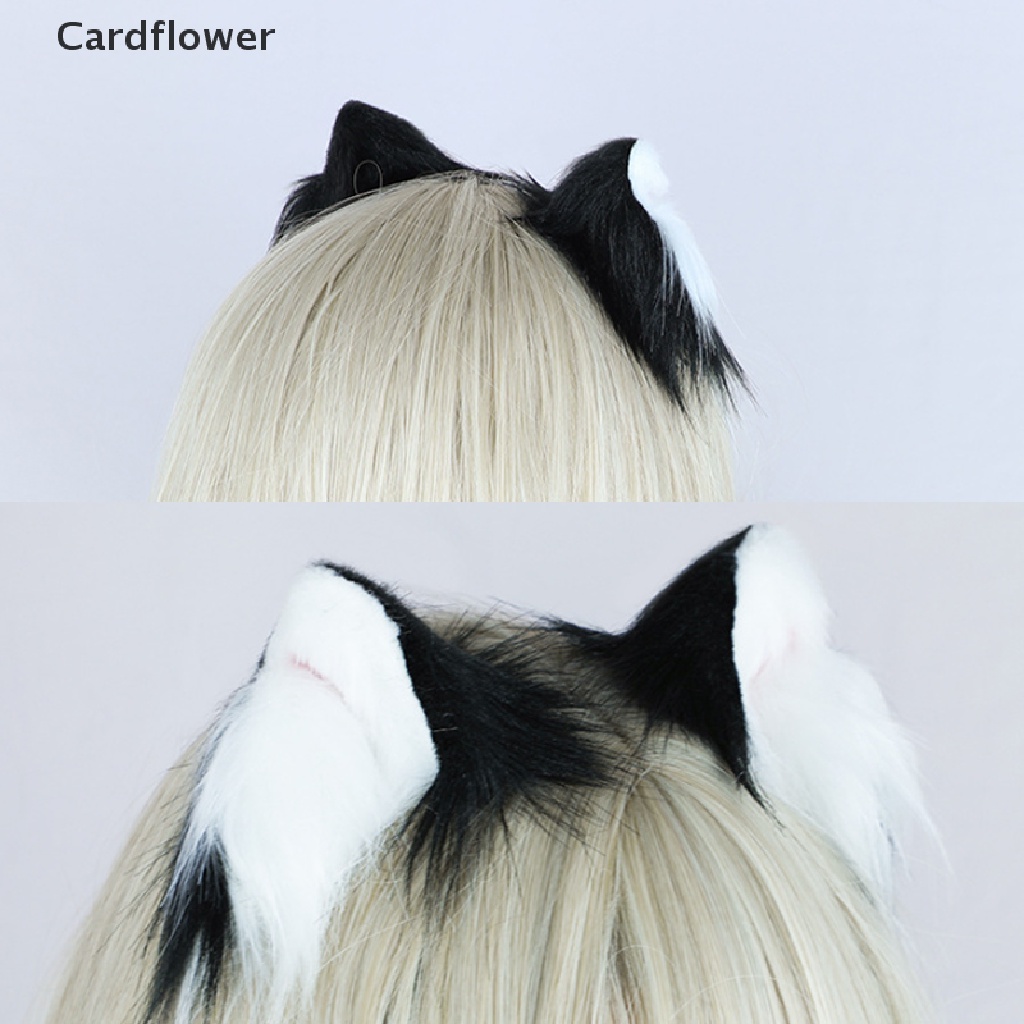 < Cardflower > Kẹp Tóc Tai Mèo Lông Giả Lolita Đáng Yêu Dành Cho Tiệc Hóa Trang