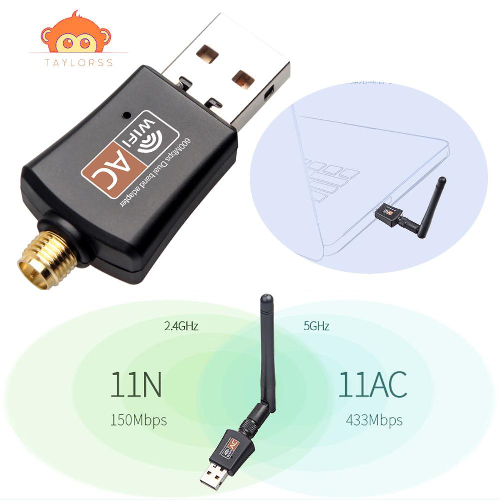 Usb Phát Wifi Không Dây 5ghz Taylor 600mbps Kèm Ăng Ten 802.11ac | BigBuy360 - bigbuy360.vn