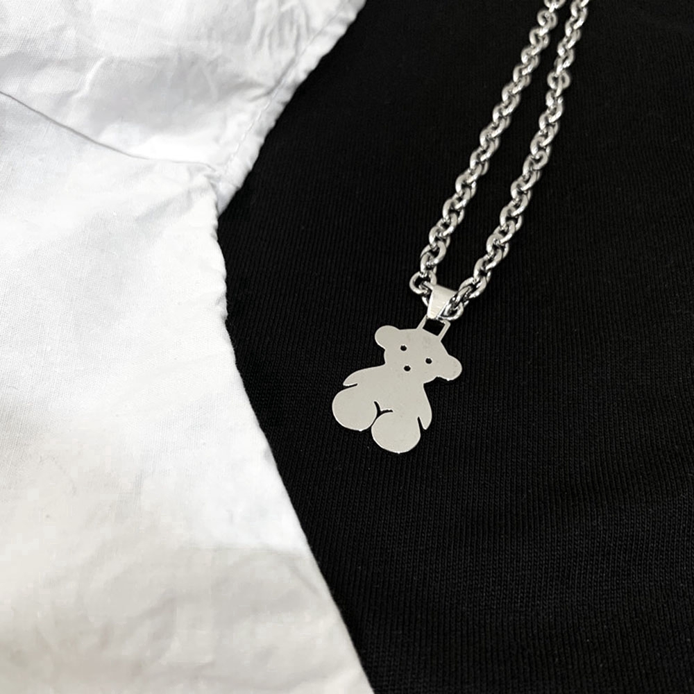 Dây Chuyền Mặt Hình Gấu Đơn Giản Cho Cặp Đôi