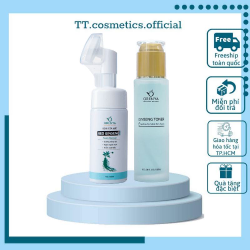 Combo Kem Rửa Mặt+Toner Sâm ORENYA