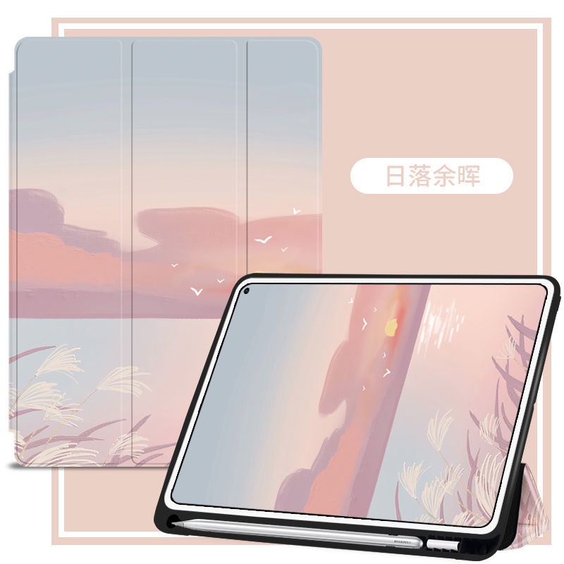 Bao Da Máy Tính Bảng Họa Tiết Tranh Sơn Dầu Có Ngăn Đựng Bút Cho Huawei Matepad 10 4 V6 Matepad 10.4 '' 11 '' Pro 10.8 ''