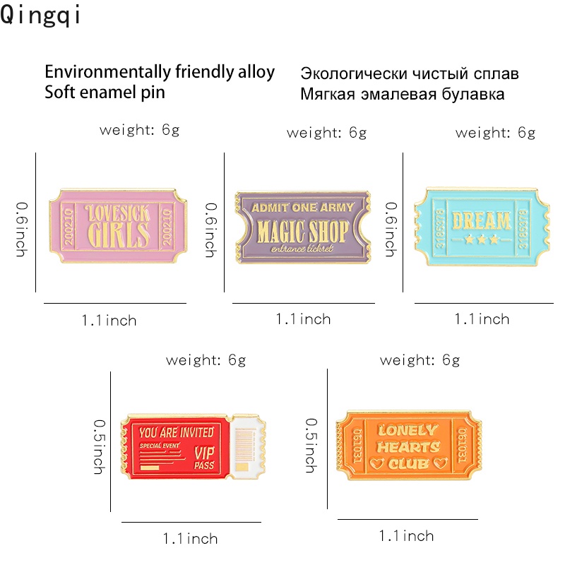 Ghim cài áo MISS ZOE kiểu chiếc chữ hoạt hình dễ thương tùy chọn màu sắc