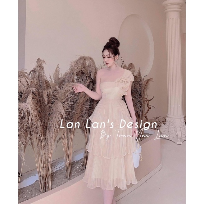 ĐẦM DẬP LY TẦNG NƠ LỆCH VAI MIDI