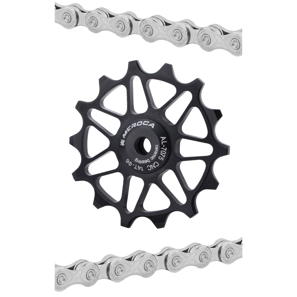 MEROCA Bánh Xe Đua Xe Đạp 12T 14T Ròng Rọc Hợp Kim Nhôm Vòng Bi Gốm Kín Bánh Xe Dẫn Hướng Cùi Đề Sau Xe Đạp Leo Núi Thích Hợp Cho Tốc Độ 8/9/10/11