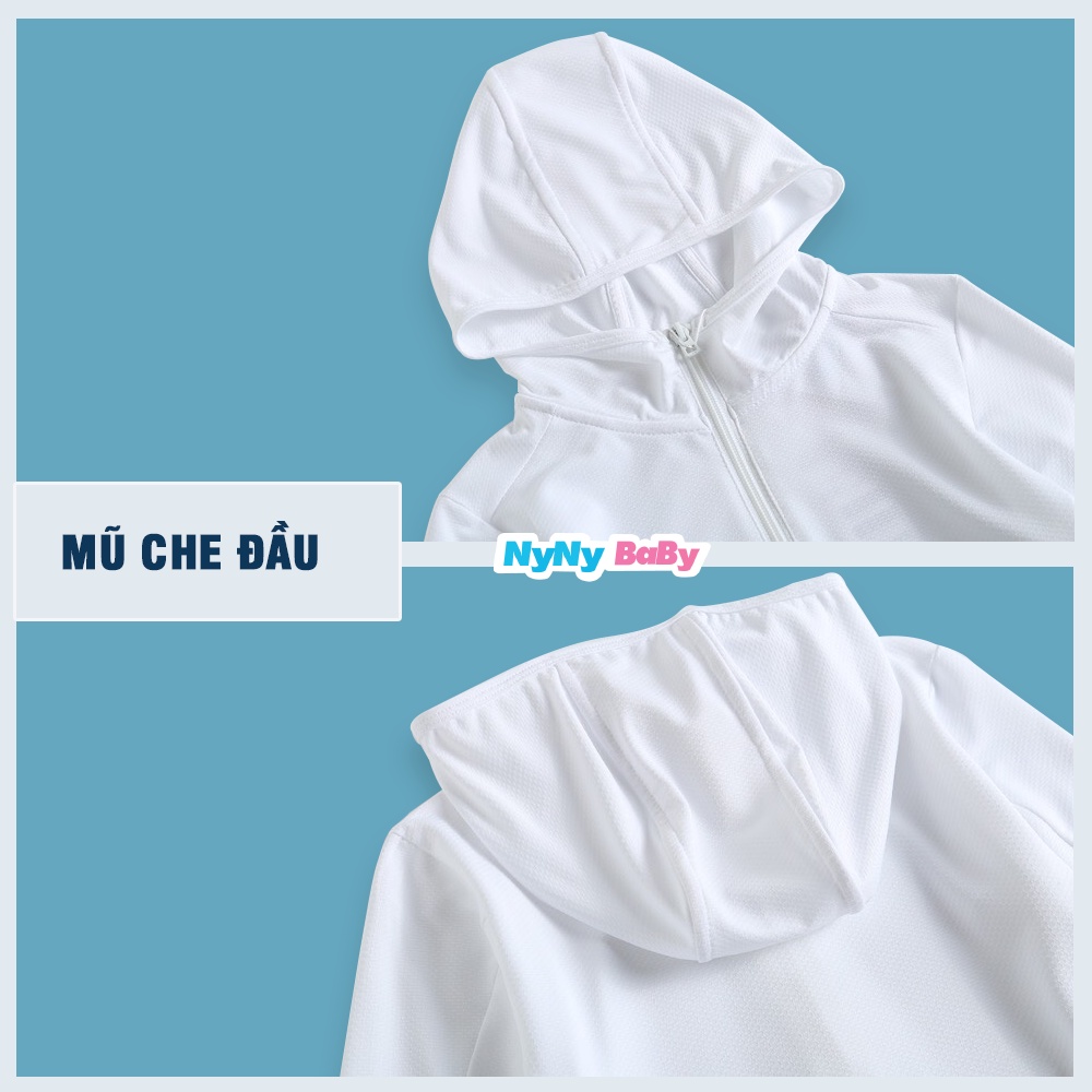 Áo Khoác Chống Nắng Cao Cấp Cho Bé Nyny Baby Chống Bụi Gió Và Tia Uv Vải Điều Hòa Chính Phẩm Từ 8 - 24 Kg