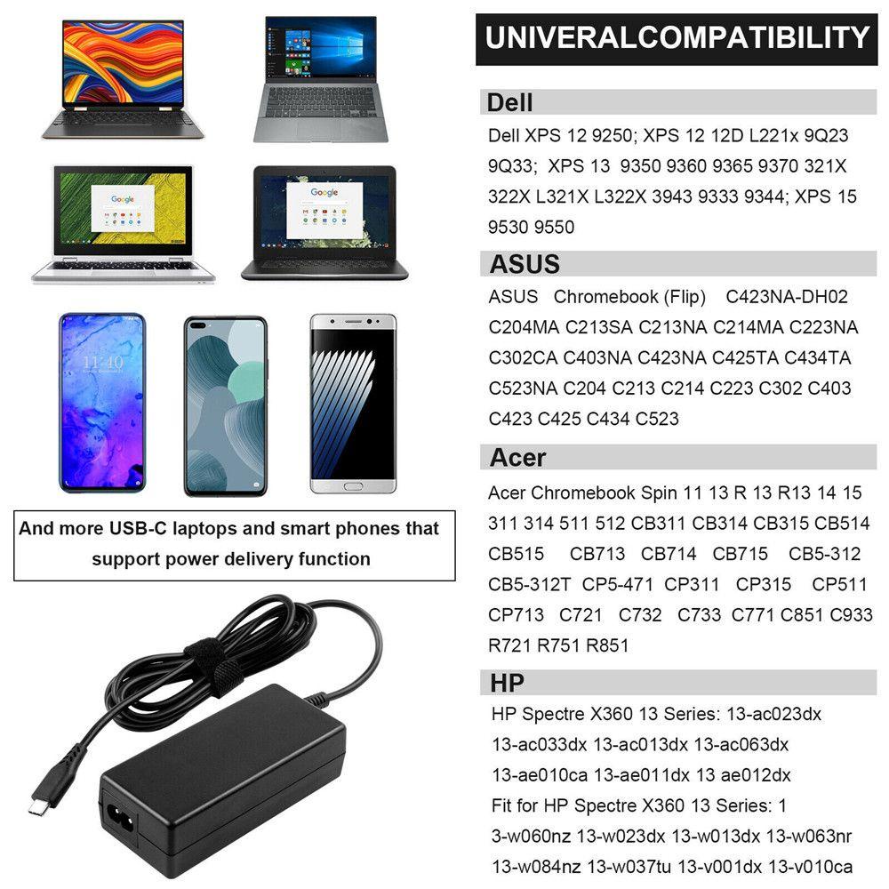 Bộ Chuyển Đổi Nguồn Type-C Cho Laptop DELL ,HP, ASUS, Lenovo ,Xiaomi ,Acer