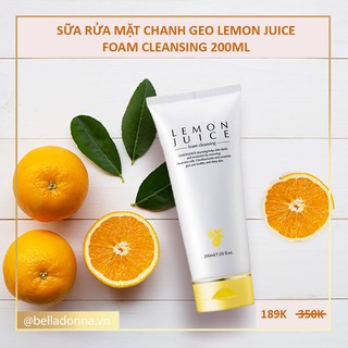 Sữa rửa mặt chanh Geo Lemon Juice Foam Cleansing 200ml