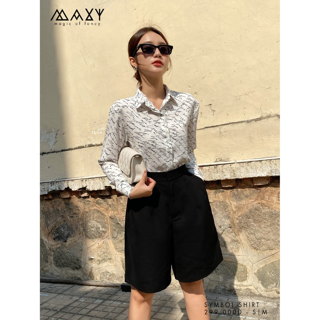 Áo sơ mi họa tiết chữ symbol shirt Maxy Workshop
