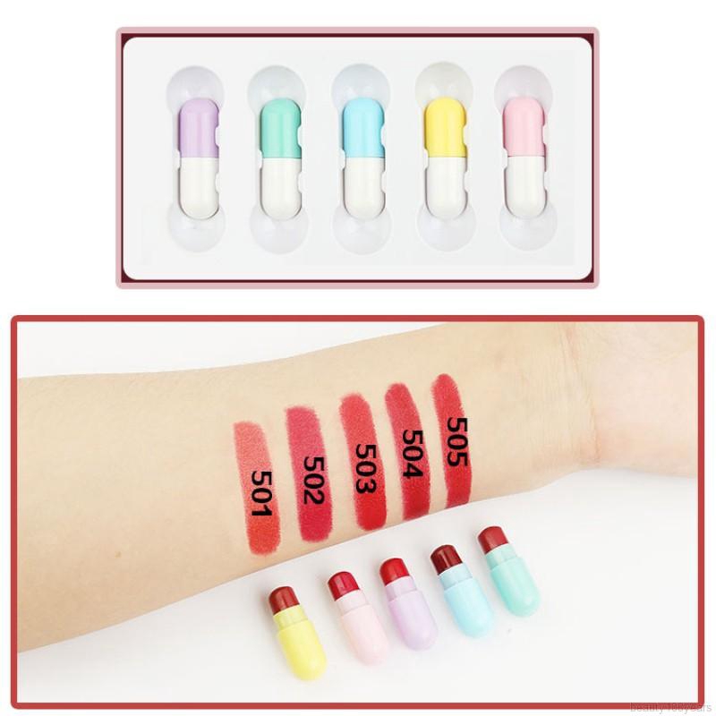Set 5 son môi hình dạng viên nang độc đáo | BigBuy360 - bigbuy360.vn