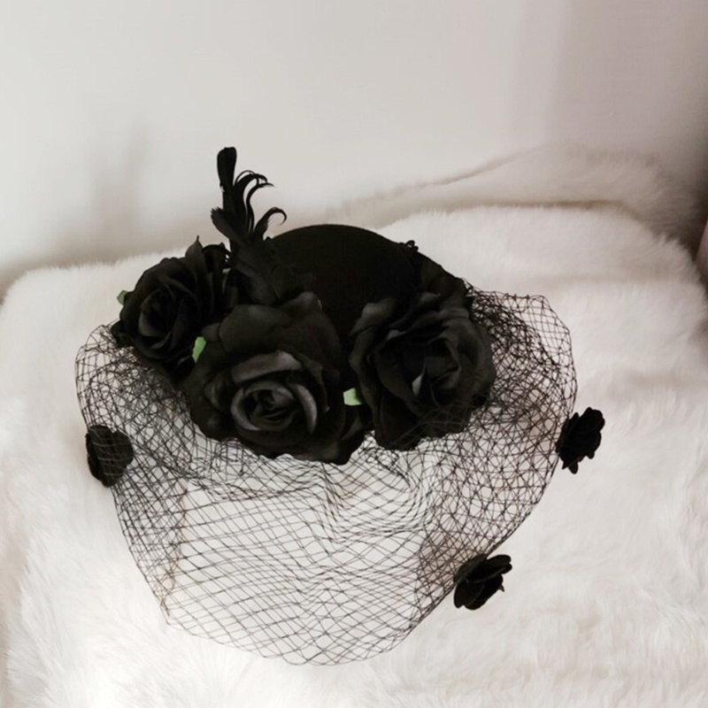 Mạng Che Mặt Đính Hoa Phong Cách Gothic Cho Cô Dâu