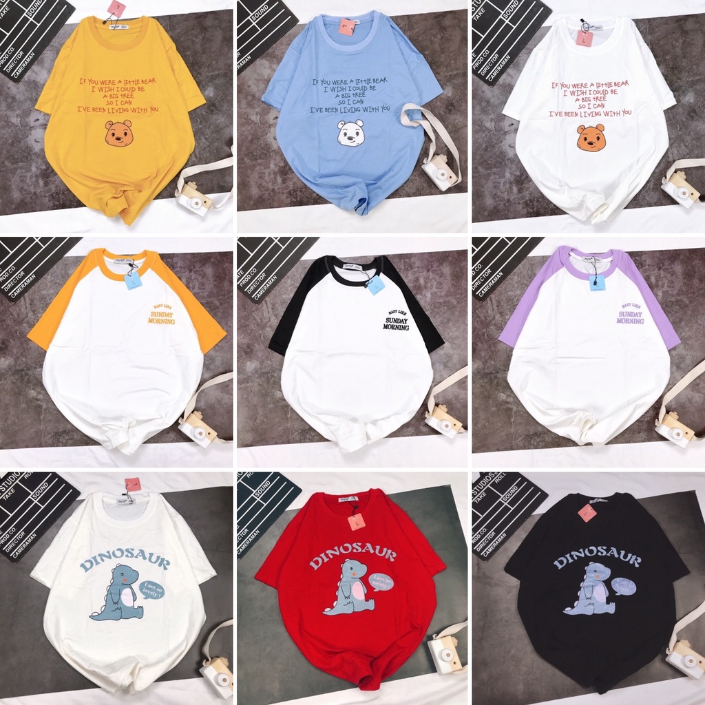 Áo thun unisex tay ngắn size M L XL - in hình dễ thương