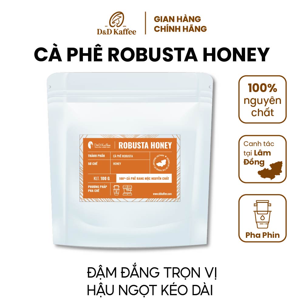 Cà phê rang xay gói 100gr, cà phê nguyên chất 100% - D&D Kaffee - 5 loại tuỳ chọn