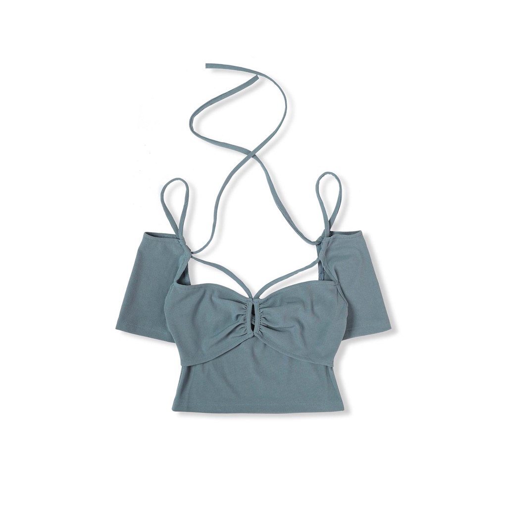 Áo Croptop Nữ Cut Out Shoulder , Chất Vải Thun Gân Thoải Mái , WC000231 ,SOMEHOW