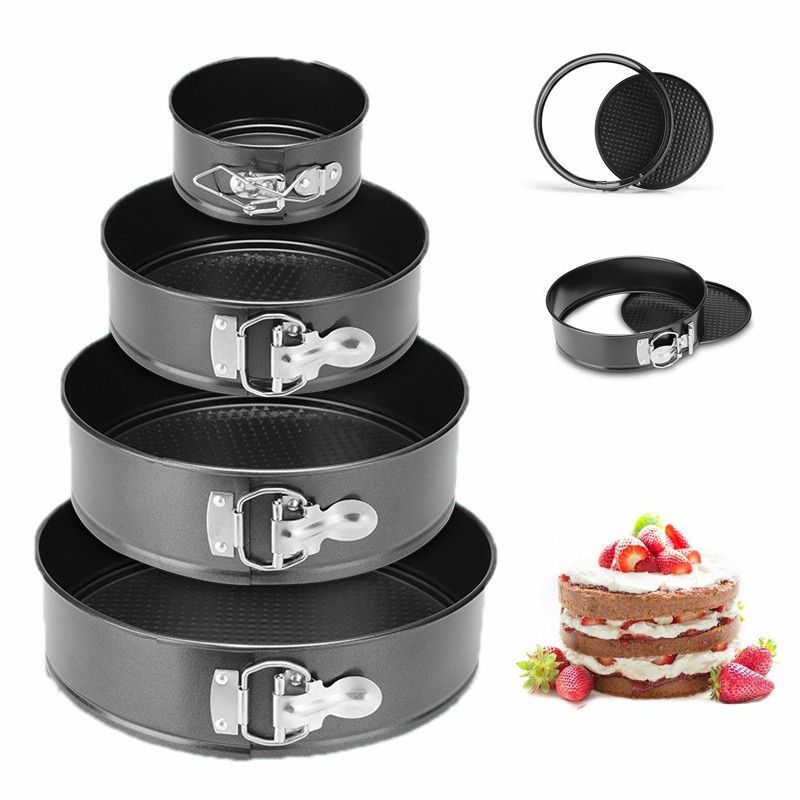 Khuôn Làm Bánh Hình Tròn 4 / 6 / 8 / 10 Inch Bằng Thép Không Gỉ Có Thể Tháo Rời