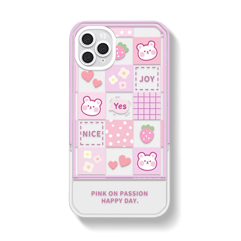 Ốp lưng iphone Ốp Điện Thoại Kèm Giá Đỡ Tàng Hình Họa Tiết Hoạt Hình Dễ Thương Cho iphone13Pro 11 / 12Promax xs / xr Dinuo case