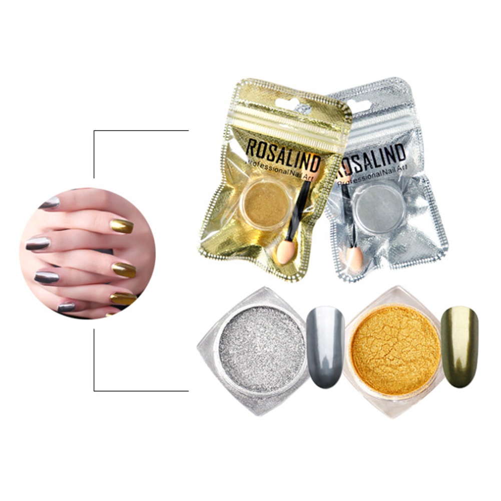 Bột Tráng Gương ROSALIND 2g Lấp Lánh Chuyên Dụng Trang Trí Móng Nghệ Thuật DIY