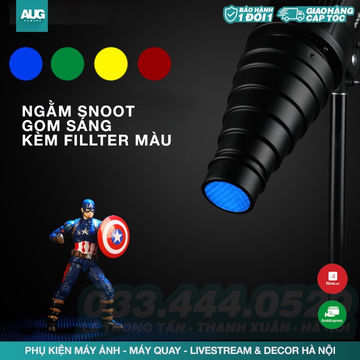 ỐNG GOM SÁNG SNOOT GODOX KÈM FILTER MÀU CHO ĐÈN NGẰM BOWEN - AUG Camera Hà nội