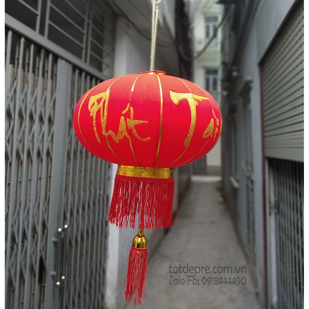 Đèn lồng Tết cao cấp cao  60cm đường kính 45cm