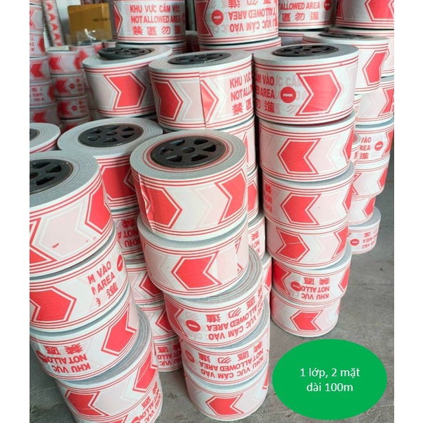 100M dây rào cảnh báo khu vực cấm vào, dây rào khu vực cách ly,dây an toàn công trường chất liệu nhựa dai siêu bền