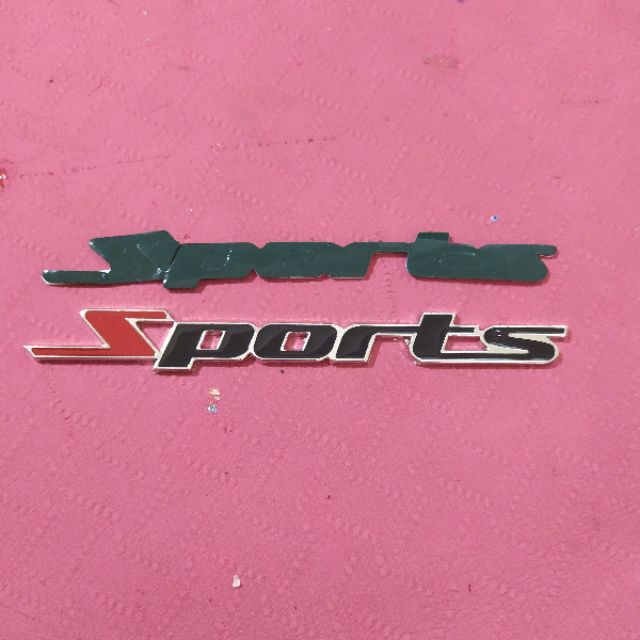 Decal chữ SPORT kim loại trang trí ô tô xe hơi