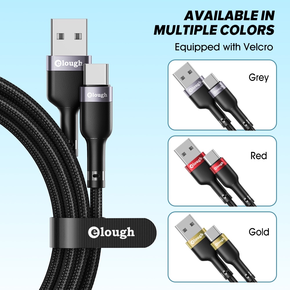 Cáp sạc nhanh Elough USB type C QC 3.0 truyền dữ liệu cho điện thoại Huawei