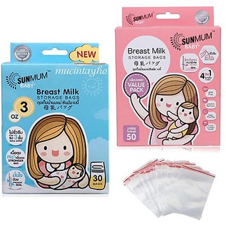 Túi, bịch zip trữ sữa mẹ Sunmum Thái Lan 100/250ml