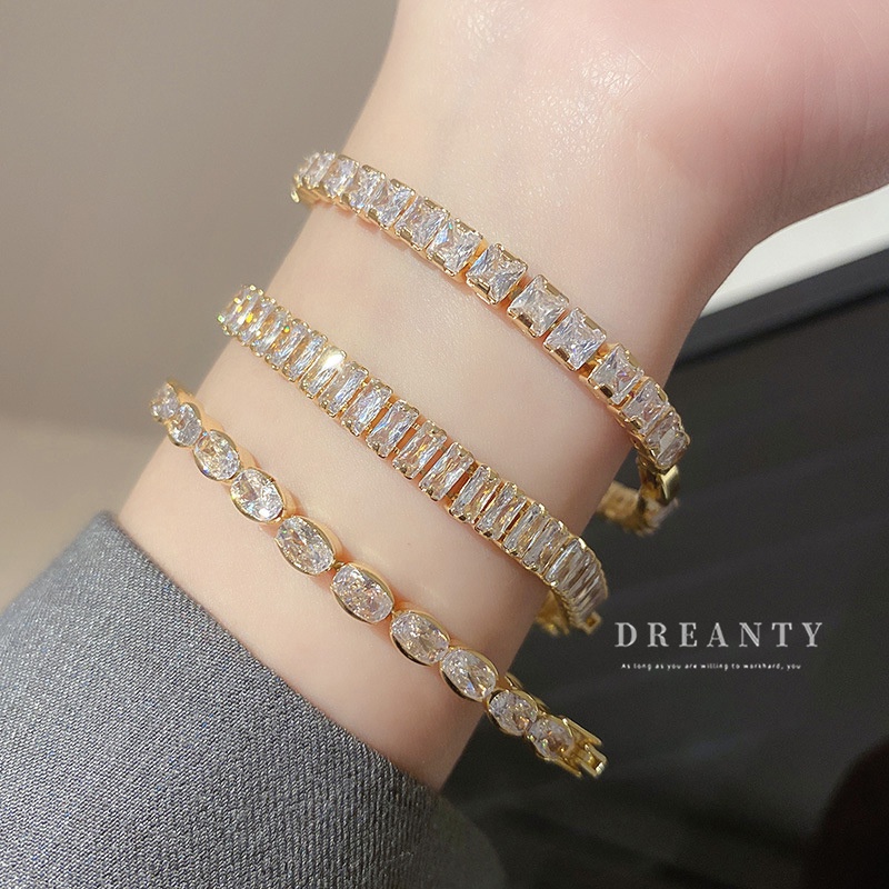 Vòng Tay Đính Đá Zircon Đơn Giản Độc Đáo Phong Cách Âu Mỹ