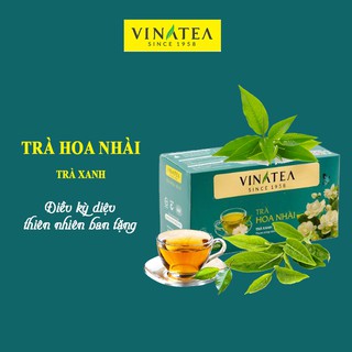 Trà Vinatea hoa nhài trà túi lọc hộp 50gram 25 gói thanh lọc cơ thể, thư giãn, giải độc gan.