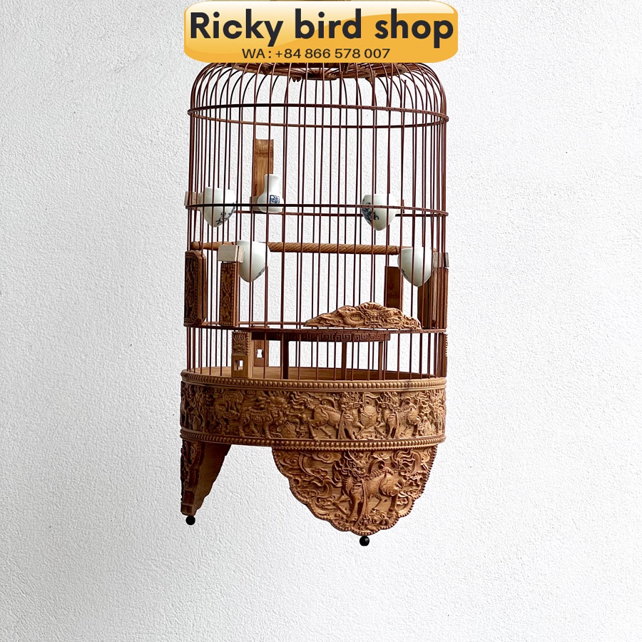 Lồng chim tre, Puteh bird cage -  Qillin design