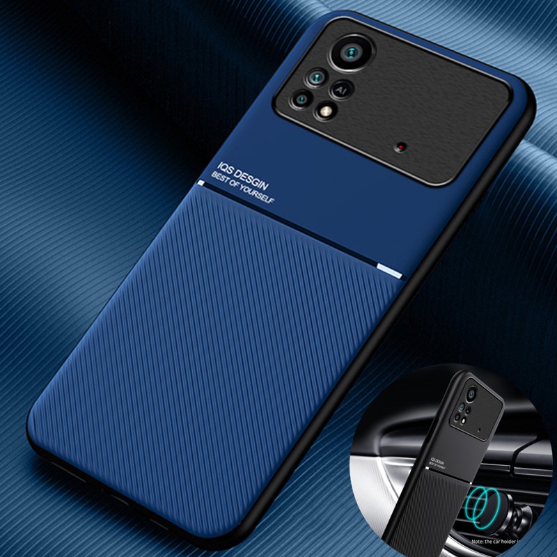 Ốp Điện Thoại Da Mềm Phối Giá Đỡ Từ Tính Cho Xiaomi Poco X4 Pro M4 Pro 5G Poco X4 Pro