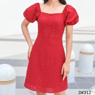 Đầm Ren, Váy Ren Cổ Vuông Tay Bồng Sang Chảnh Thiết Kế Cao Cấp MASIE DK312