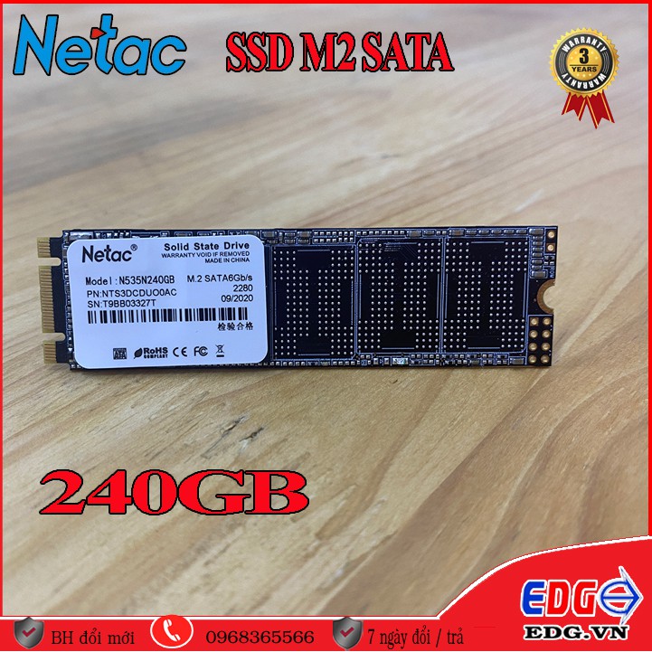 Ổ Cứng SSD M2 SATA 120GB NETAC BH 36 tháng | BigBuy360 - bigbuy360.vn