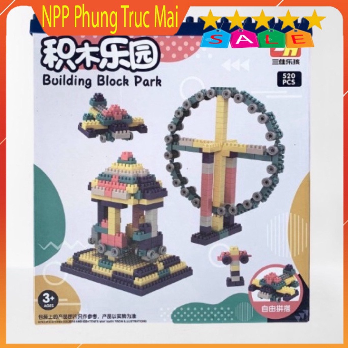 Bộ lego xếp hình 520 chi tiết đồ chơi cho bé lắp ráp - Đồ chơi phát triển tư duy - Đồ chơi lắp ráp cho bé-taobaovnsile