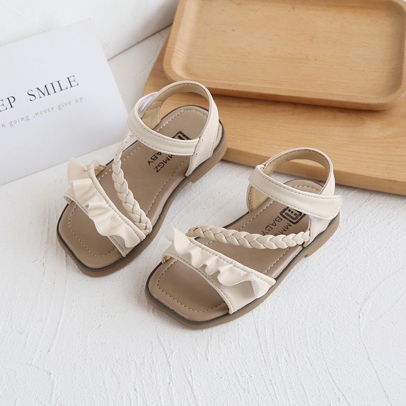 Dép Sandal Trẻ Em Quai Chéo Đế Mềm Chống Trơn Trượt Da PU Cao Cấp Cho Bé Gái Từ 1 Đến 7 Tuổi