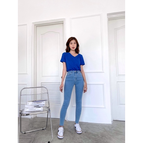 Quần jean skinny dáng ôm lưng cao siêu co giãn tôn dáng MIEU - HN29/HN28
