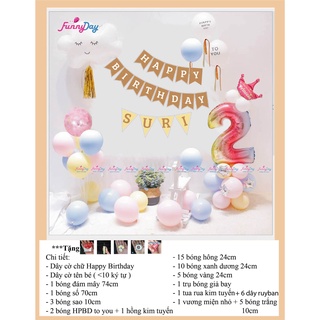 Set trang trí sinh nhật Hàn Quốc [ TẶNG 7 MÓN]