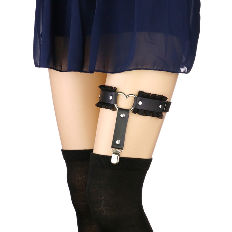 Đai Nịt Bít Tất Bằng Da PU Phong Cách Gothic Punk Gợi Cảm Cho Nữ