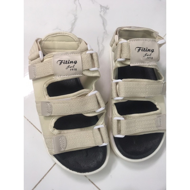 [San hang] Sandal Nữ Đi Học Unisex Nam Nữ Đế Êm 3 Quai Fitting
