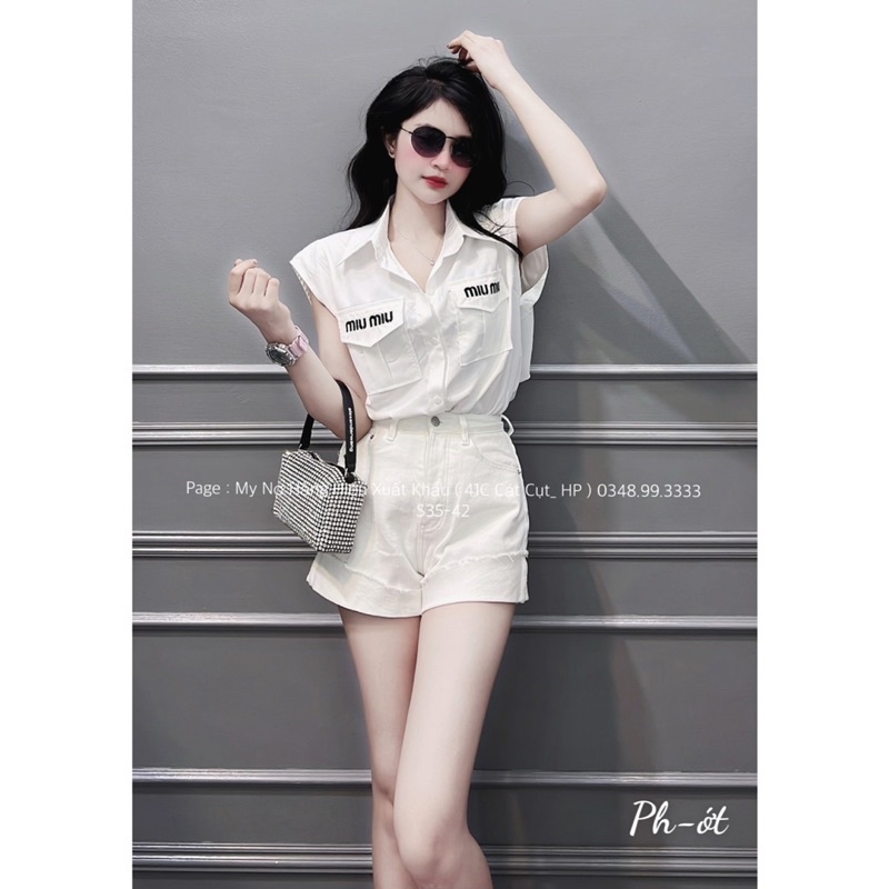 Áo sơmi thô Miu Miu