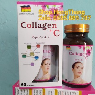 Collagen + C ĐẸP DA, SÁNG DA, LÀM MỊN DA,  MỜ THÂM, CHỐNG LÃO HÓA da HỘP 60 VIÊN