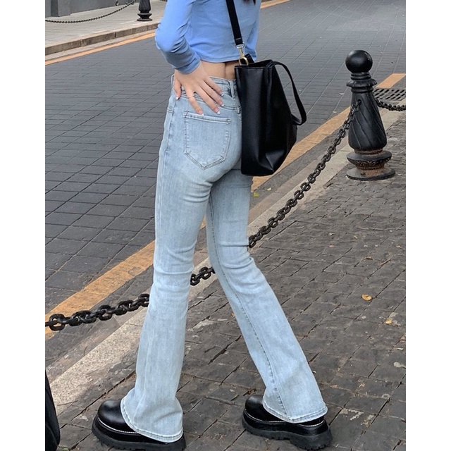 Quần jeans ống loe STYLE DISSCO cổ điển vintage
