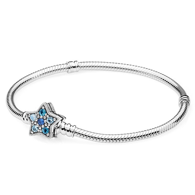 Dropshipping Vòng Tay Dây Xích Đính Đá Zircon Trái Tim & Ngôi Sao & Mickey & Cú Mèo Có Lưỡi Khóa Cài Phù Hợp Với Nữ Trang Thời Trang