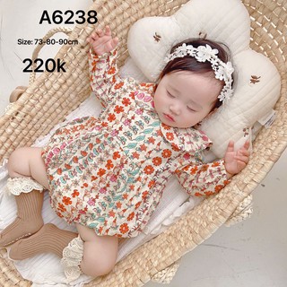 Body suit bé gái hoa nhí cam