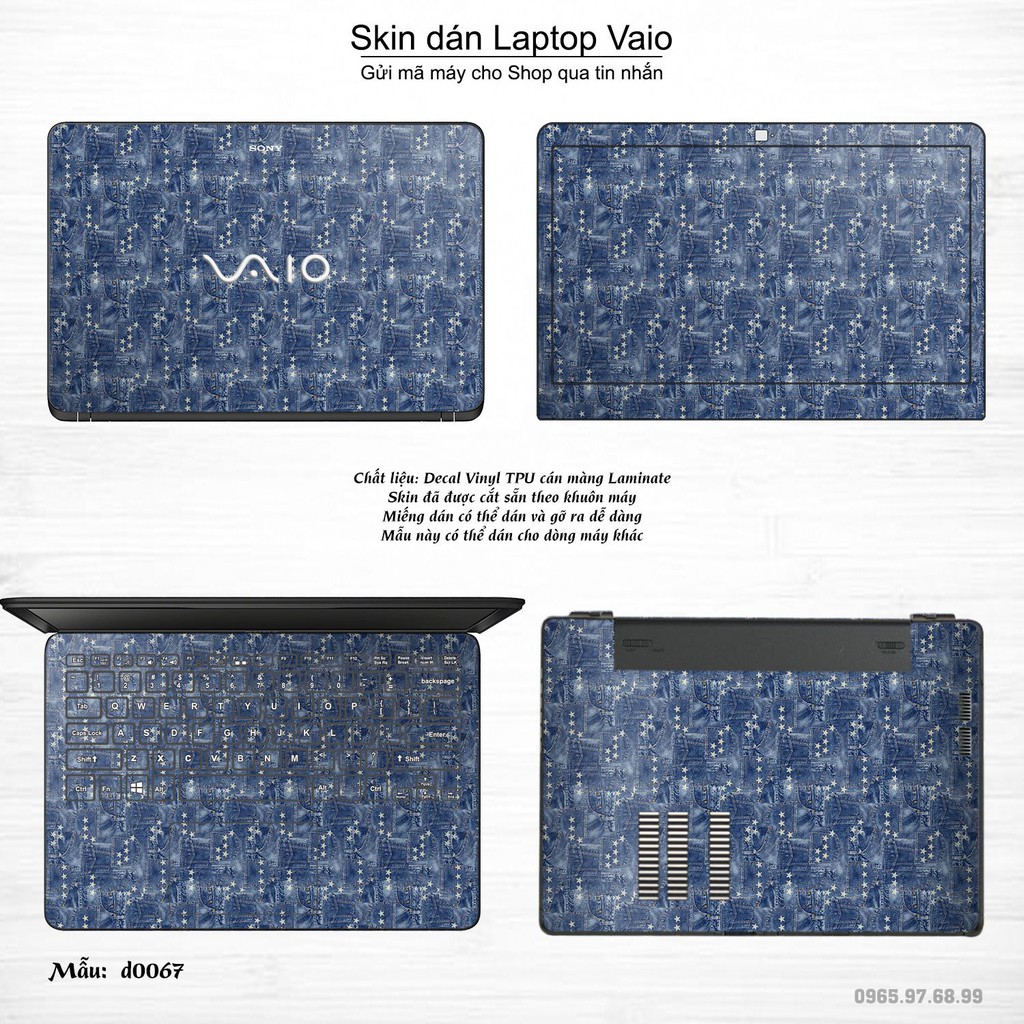 Skin dán Laptop Sony Vaio in hình Sticker họa tiết (inbox mã máy cho Shop)
