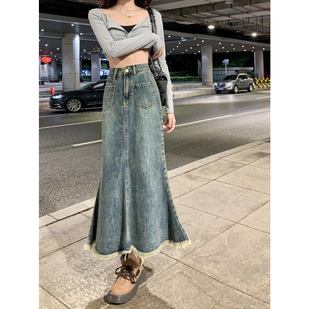 Chân Váy Đuôi Cá Denim Thời Trang Dành Cho Nữ
