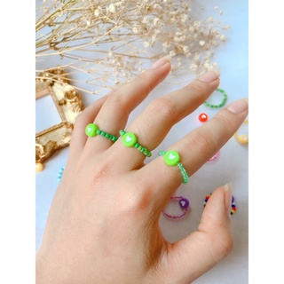 nhẫn hạt cườm handmade nhiều màu sắc