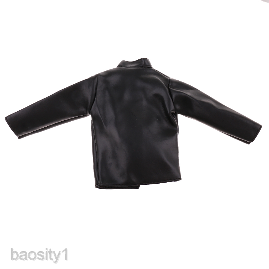 [Baosity1] 1 / 6 Áo Khoác Da PU Màu Đen Cho Mô Hình Nam 12 &quot;
