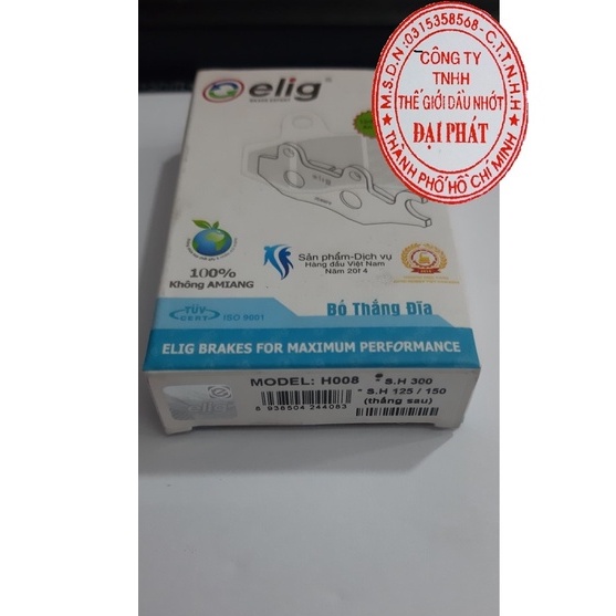 Bố thắng dĩa, má phanh dĩa Elig H008 Dùng cho SH 125 (Sau), SH 150 (Sau), SH 300i (Sau)