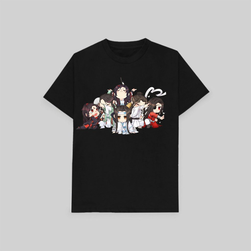 Áo thun phông đen in hình Mạc hương đồng khướu Ma đạo tổ sư Thiên quan tứ phúc anime